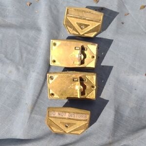 Vintage Brass Motel Door Locks Set(4)